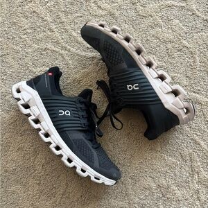 ON Running Cloud Black and White Sneakers